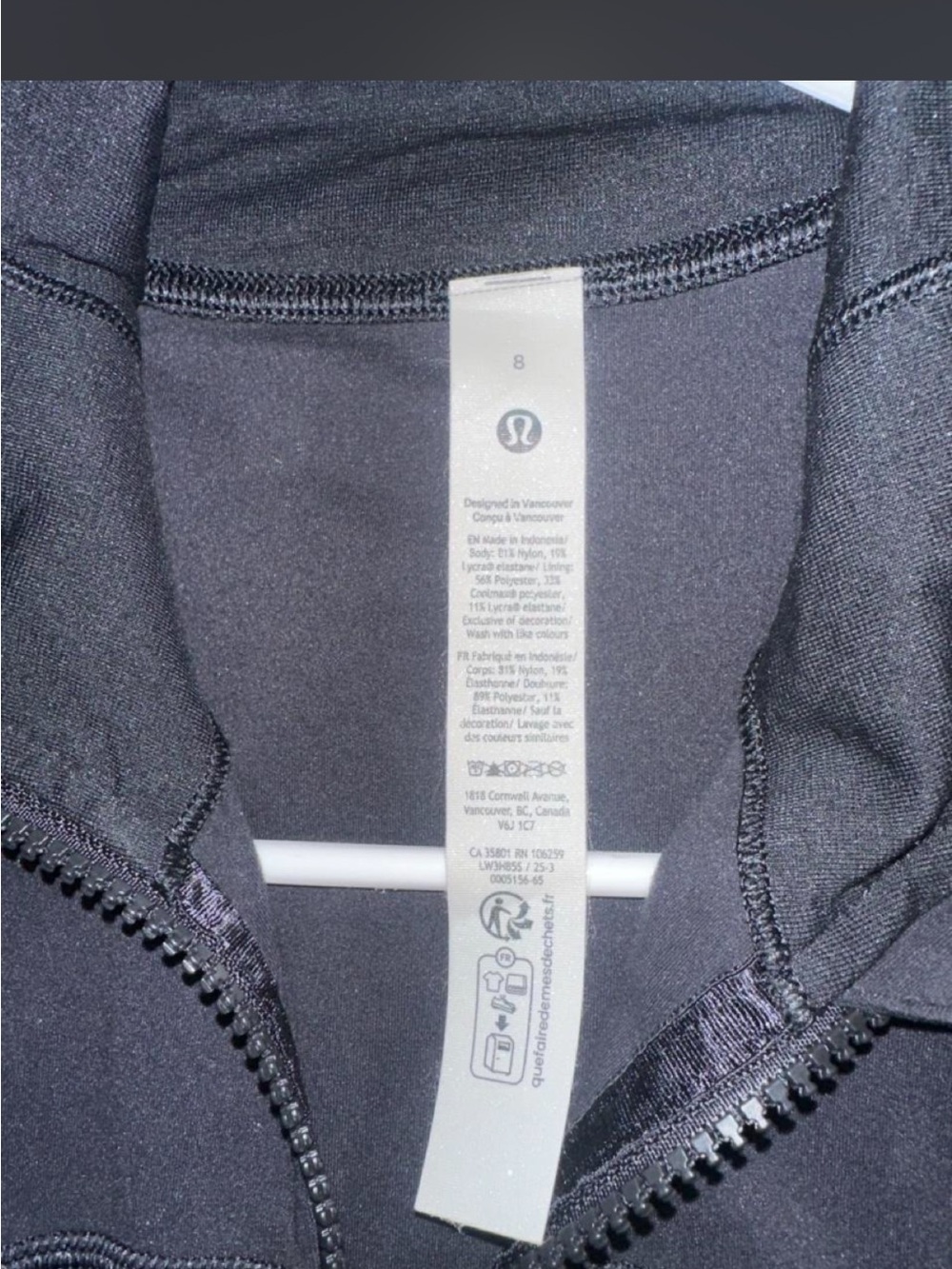 lululemon athletica Black Fitted Zip Jacket